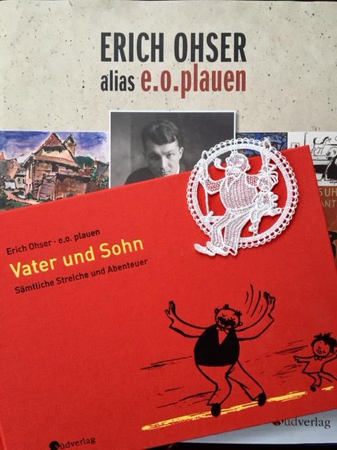 Vater und Sohn von e.o.plauen - Erich Ohser - Buch und Motiv aus Plauener Spitze