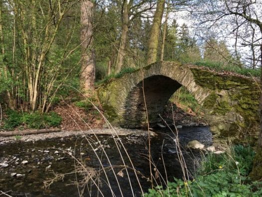 Romantische Steinbogenbrücke: die Schafbrücke im Kemnitzbachtal bei Geilsdorf im Vogtland