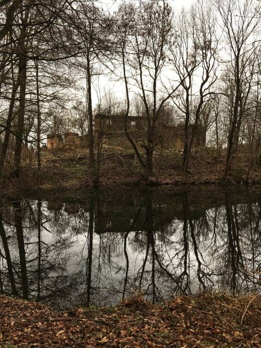 Ruine des Wasserschloss / Wasserburg Mechelgrün im Vogtland / Sachsen