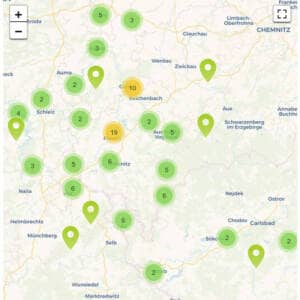karte mit Ausflugszielen Sehenswürdigkeiten im Vogtland