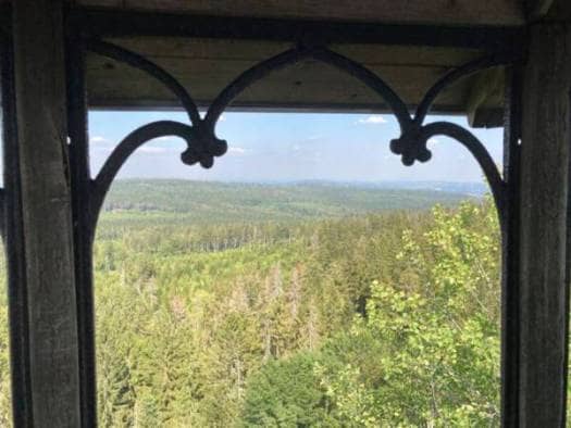 Aussicht von der Schüssel am Waldstein in Baywern